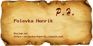 Polevka Henrik névjegykártya